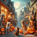Halloween Hunde Gruppe