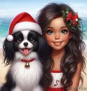 Cute Pap and Girl / Christmas on the Beach