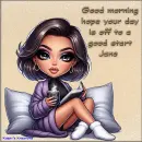 Girl with coffee and a book - Good morning