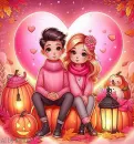 boy and a girl Pumpkin Season