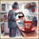 Lady pouring coffee - Coffee First