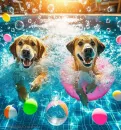 Two Cute Dogs / Summer Splash