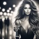 Beautiful woman with drink