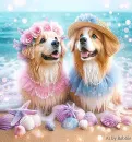 two cute dogs,having fun.