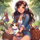 Pretty girl bike riding 