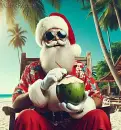 Santa on the Beach at Christmas