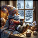 Gnome enjoying winter 