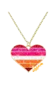Lesbian glitter heart necklace