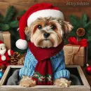 Cute Dog at Christmas