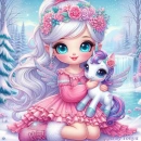 Pretty little girl and her unicorn #2