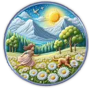 Girl running in the field