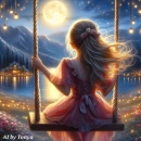 Little girl on swing