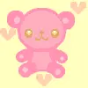 pink bear with hearts