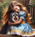 Beautiful Girl with her Dog