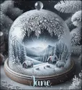 Scenic winter etched glass - Jane