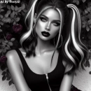 Pretty girl in black & white