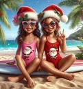 two cute girls at Christmas