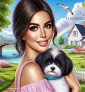 Lovely Girl with her Dog