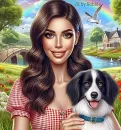 Lovely Girl with her Dog #2