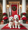 two adorable dogs at Christmas