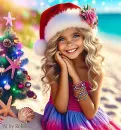 Pretty Girl Christmas on the Beach