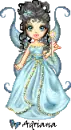 light blue fairy with a long dress