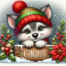 Cute whimsical wolf - Gigia