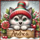 Cute whimsical wolf - Andrea