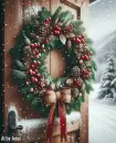 Pretty Christmas Wreath Background