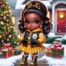 Cute little Steeler girl at Christmas time.