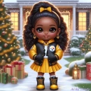 Cute little Steeler girl at Christmas time.