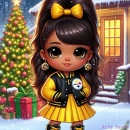 Cute little Steeler girl at Christmas time. 