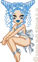 silver and light blue doll