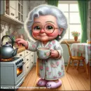 Grandma Series #3 Coffee time  