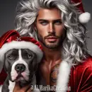 Handsome Santa with Dog