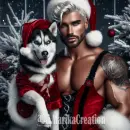 Handsome Santa with Dog