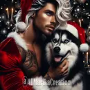 Handsome Santa with Dog