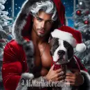Handsome Santa with Dog