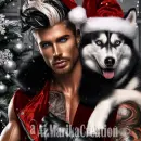 Handsome Santa with Dog