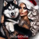 Santa woman with Dog