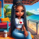 Pretty I love coffee girl #2