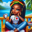 Pretty I love coffee girl #3