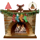 christmas fireplace scene