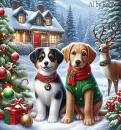 Two Cute Christmas Dogs