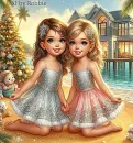 Two Cute Girls at Christmas