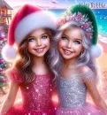 Two adorable Girls/ Christmas