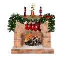 christmas fireplace scene