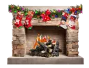 christmas fireplace scene
