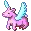 flying pink creature