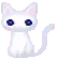 white cat yawning